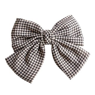 Lazo estampado Pied de Poule con pinza grande (19x15 cm)