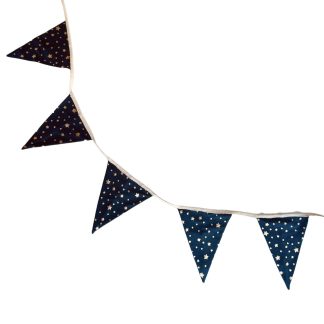 Guirnalda de banderines con estrellas doradas