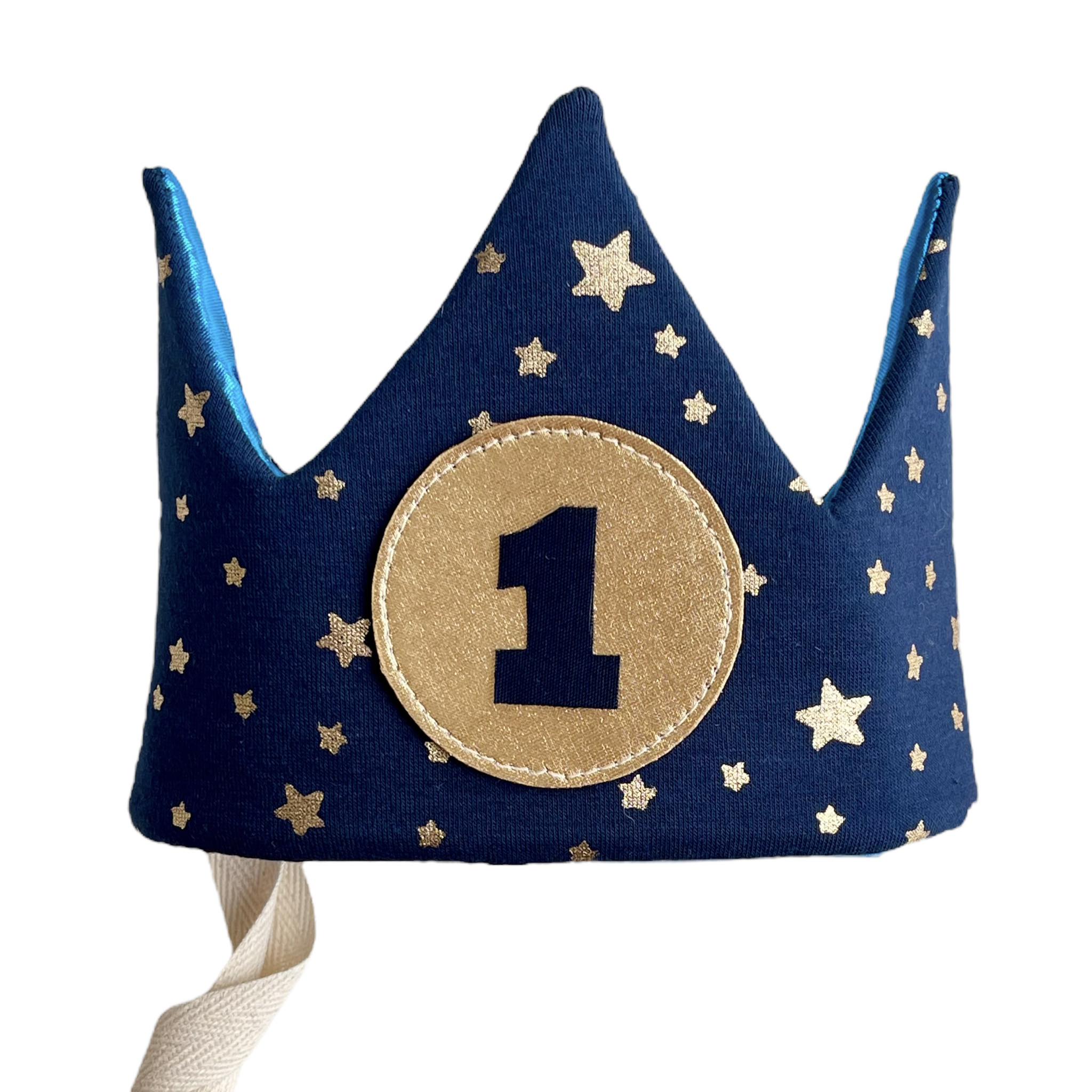 Corona Reversible estrellitas y azul eléctrico con edad