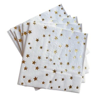 Servilletas de papel estrellas doradas