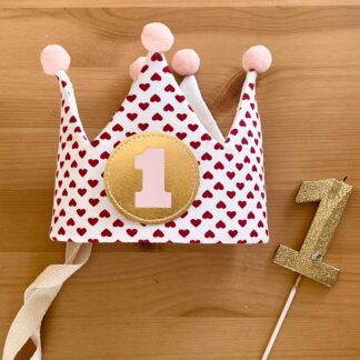 Set Oferta Único: Coronita de corazones y pompones + Vela 1